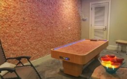 Room with custom designed salt panel decor