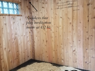 A Temperature Controlled, Wooden Equine Salt Therapy Room With Speakers, Located At Jr'S Equine Spa And Retreat In Pleasant Hope, Missouri