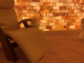 Breathe Salt And Sauna Close Up Image Of Lounge Chair In Salt Room