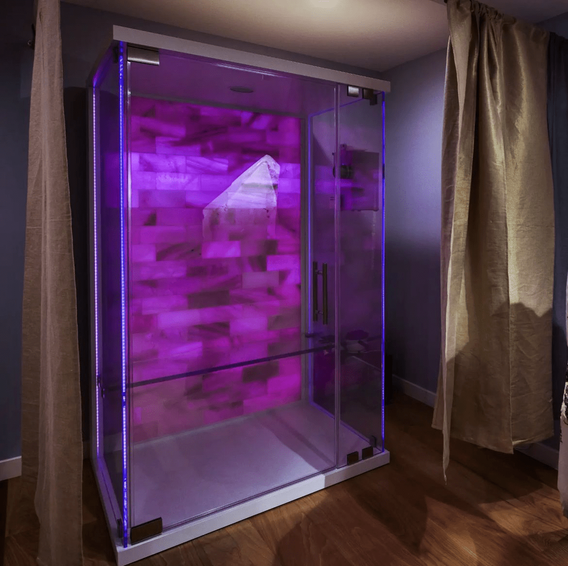 A SALT Booth for salt therapy at IntoMeSea in Santa Monica, California.