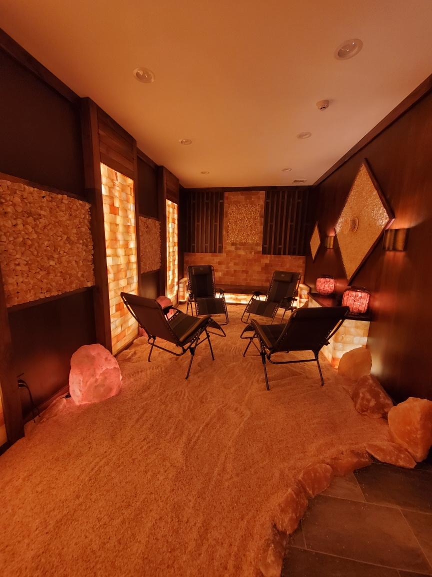 Salt Room With Himalayan Salt Panels, Salt Bricks And A Halogenerator