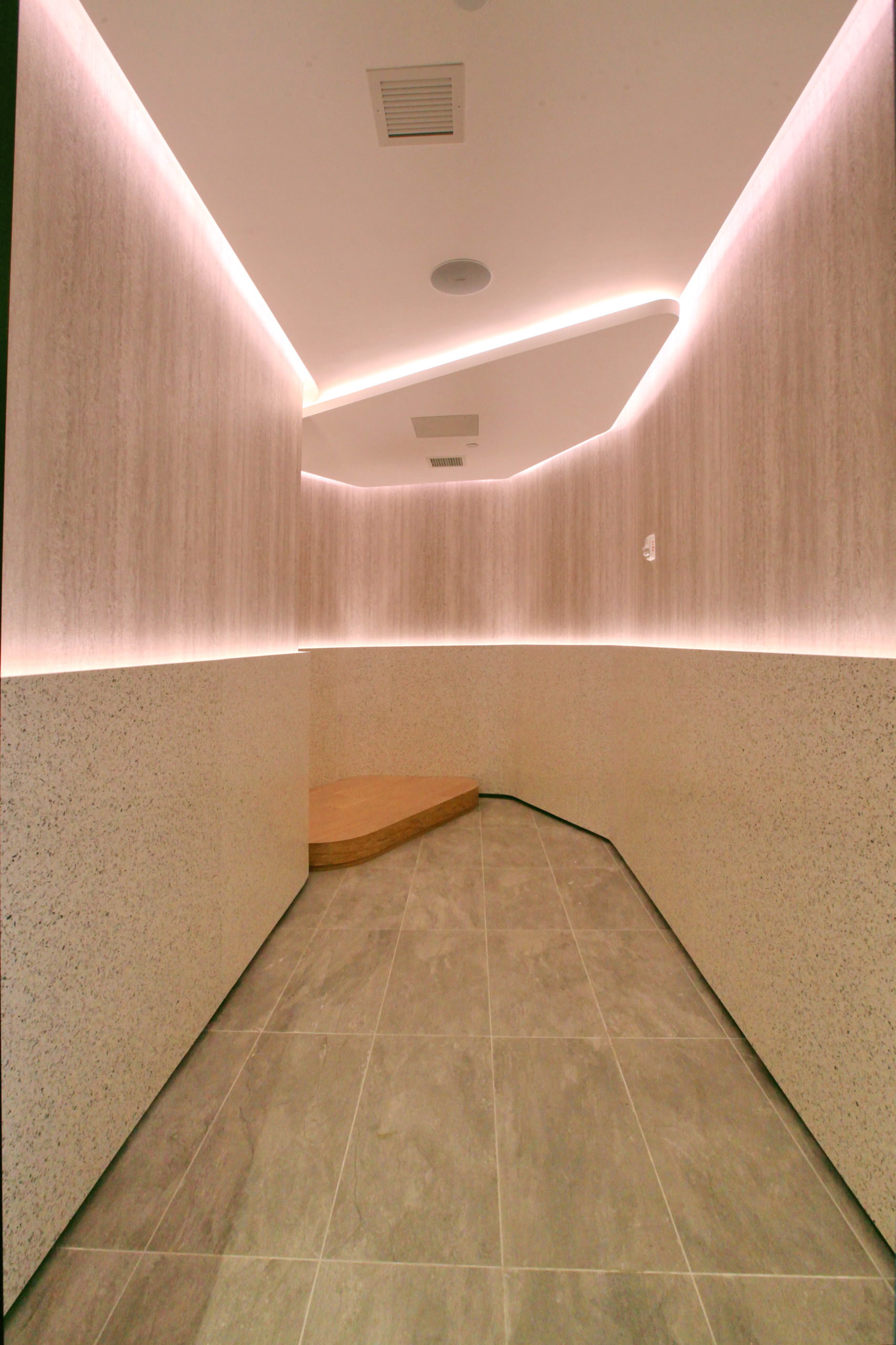 A Salt Room With Led Lighting Around The Walls At Renaissance New York Flushing Hotel At Tangram In Flushing, New York.