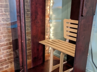 The Inside Of A Salt Booth Showing The Bench.