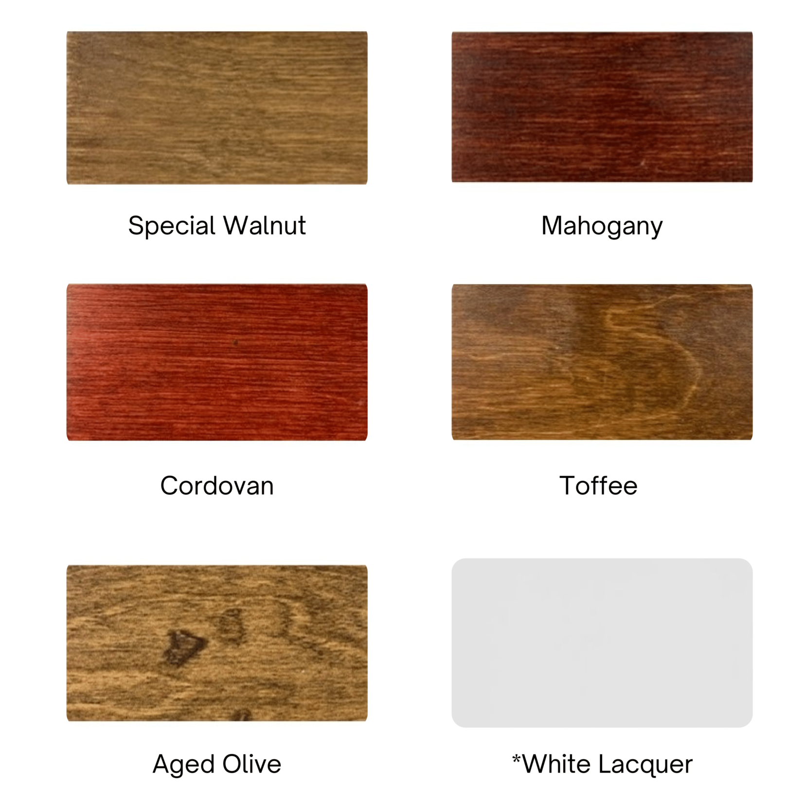 Table Of Available Colors For Salt Booth®