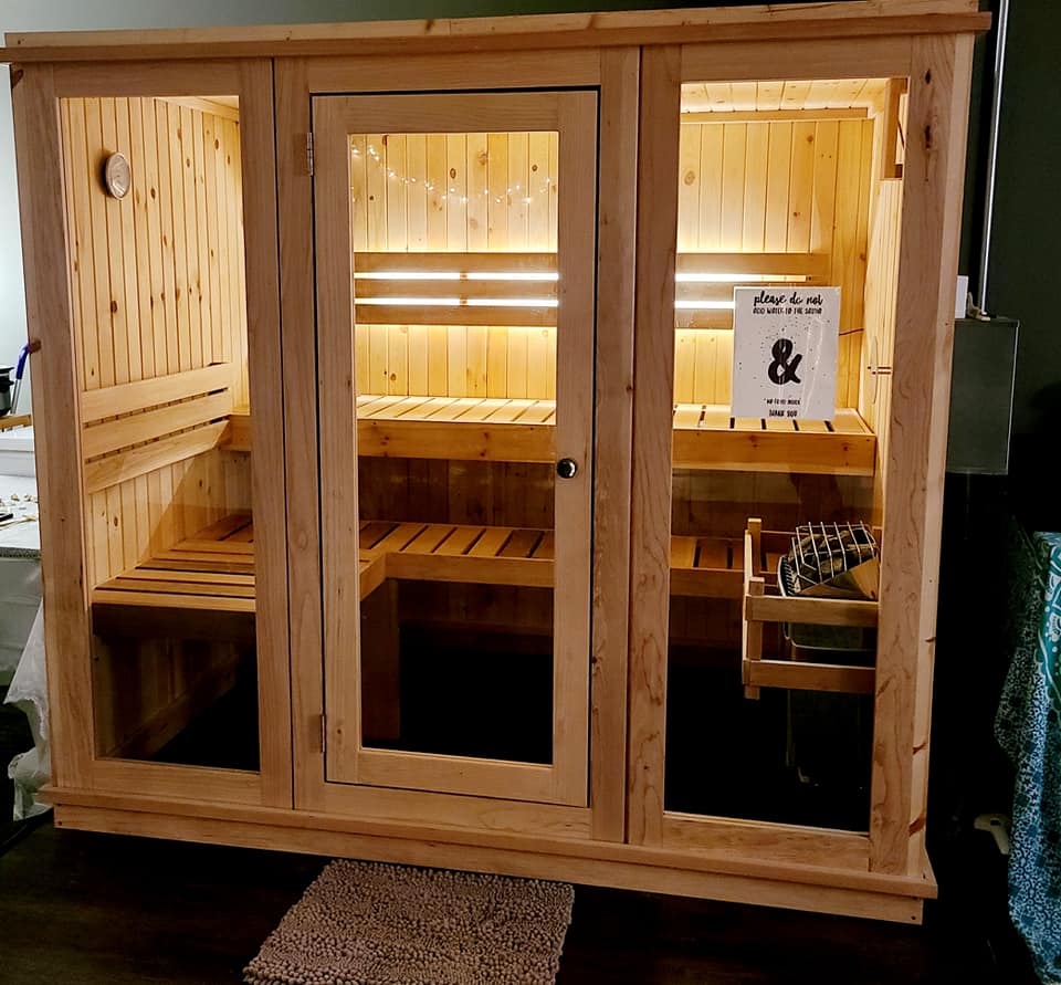 An infrared sauna at Moxy Fitness in Lisbon, North Dakota where you can do salt therapy.