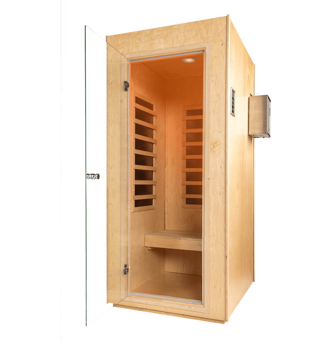 Sauna And Halotherapy Booth. Salt Therapy Booth With Ir Sauna Capabilities.